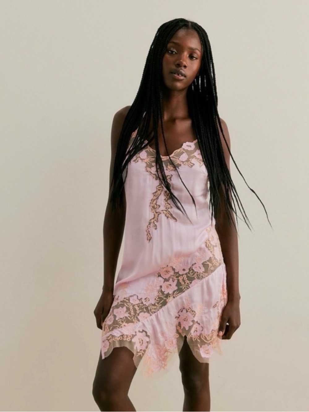 INTIMATELY FREE PEOPLE S Fairy Feminine Mystic Groove Mini Embroidery Slip Dress
